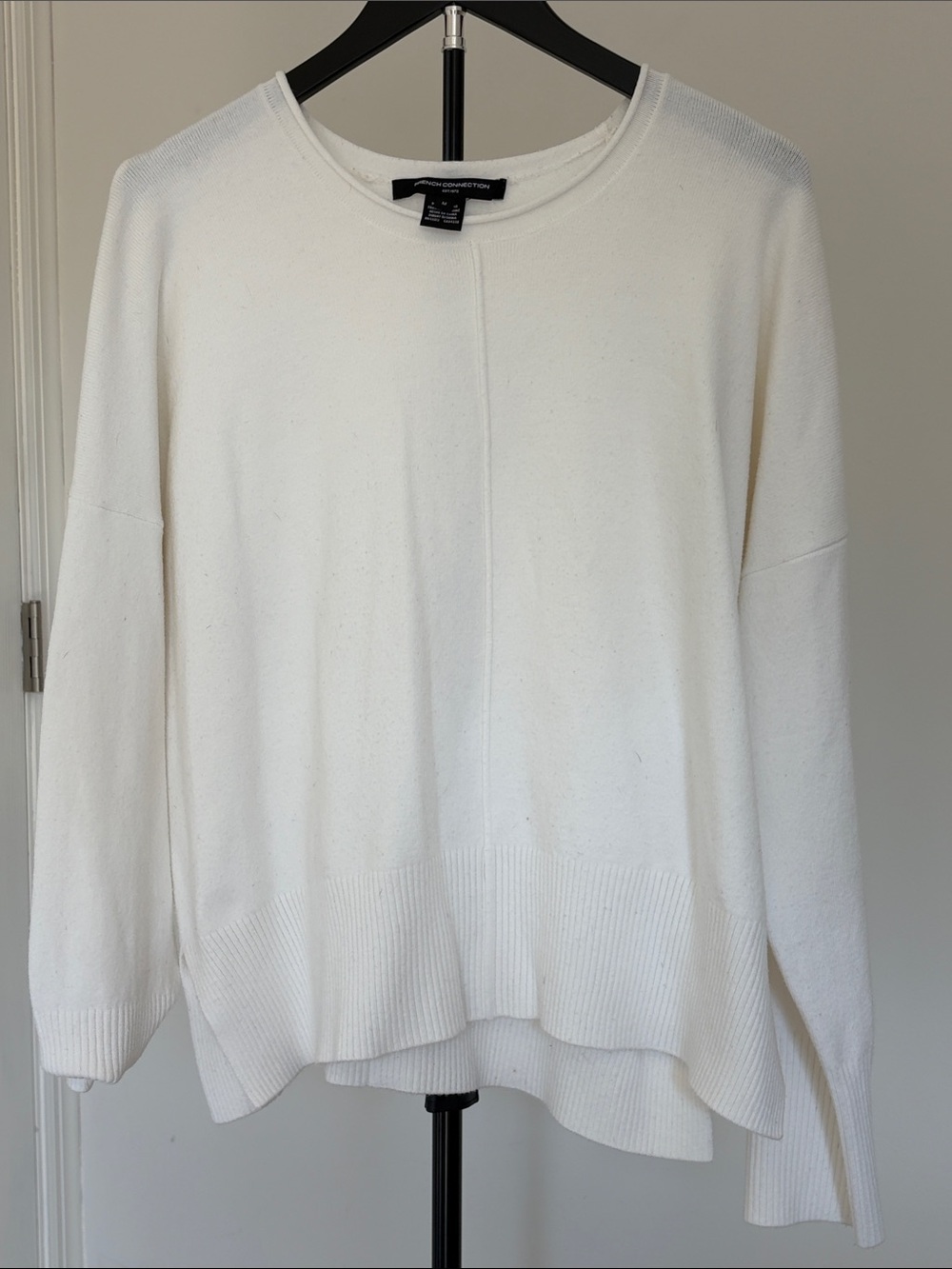 French Connection Cream Scoop Neck Pullover Sweater